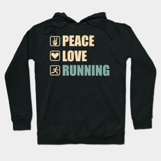 Peace Love Running - Funny Running Lovers Gift Hoodie